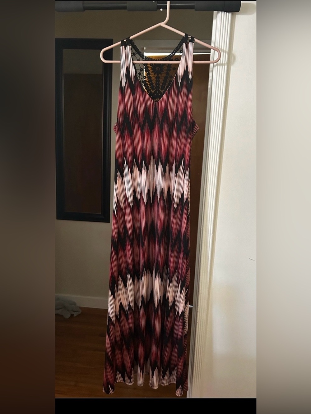 lane bryant burgundy dress Zigzag Maxi in Burgundy, Blush & Black Theory Blue Dresses for Minimal Wedding Dress Length (Kids):38 Available in Plus Size